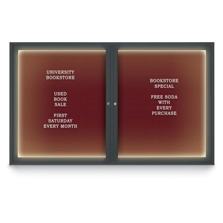 United Visual Products Indoor Enclosed Combo Board, 42"x32", Black Frame/Black & Cinnabar UVCB4232B-BLACK-CINNABA